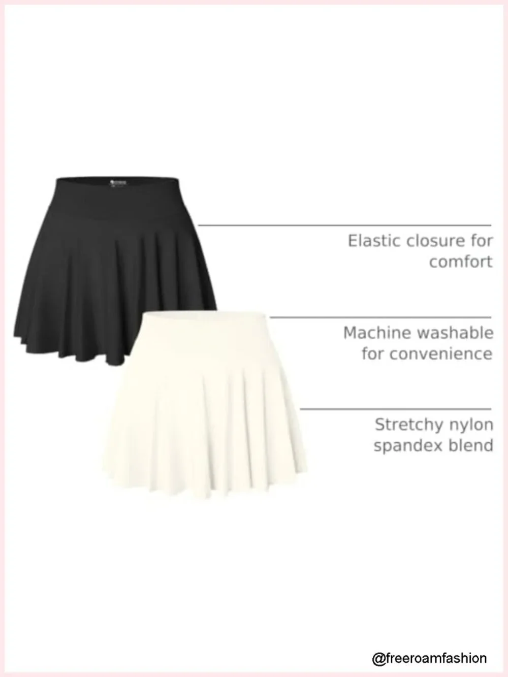 2 Pack Stretchy Nylon Spandex Wrap High Waist Flared Mini Skirts Casual Flowy